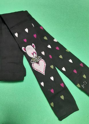 Теплые детские лосины - длина от низа попы к пятке 57см, 82%хлопок, 15%спандекс, 3%эластан