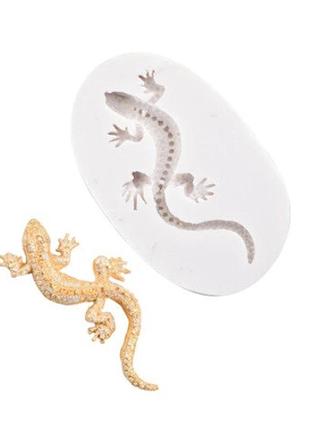 Молд силіконовий ящірка 66 на 42 мм сірий