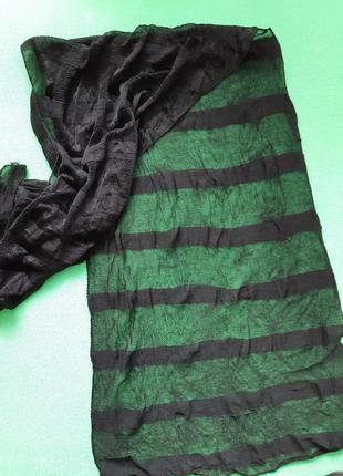 Капроновый шарф женский черный - размер шарфа приблизительно 140*35см5 фото