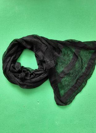 Капроновый шарф женский черный - размер шарфа приблизительно 140*35см2 фото
