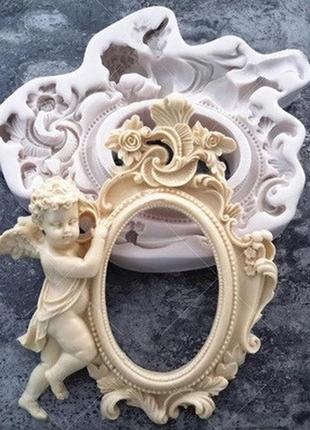 Силіконовий молд "янголятко і рамка"