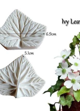 Силіконовий молд "листя плюща" - розмір молдовського 6,9*5,3 см, силікон