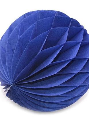 Шар бумажный "соты" - 10см синий