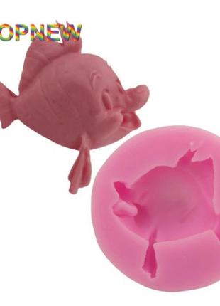 Молд морской рыбка 60 мм розовый