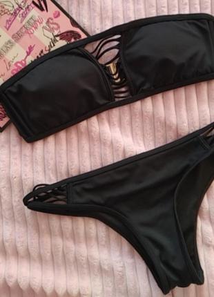 Купальник роздільний чорний victoria's secret