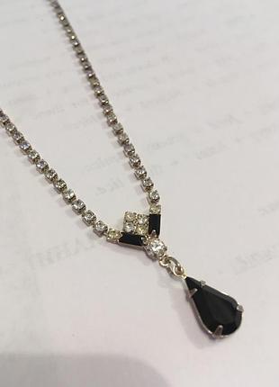 Колье ожерелье бусы винтаж кристаллы