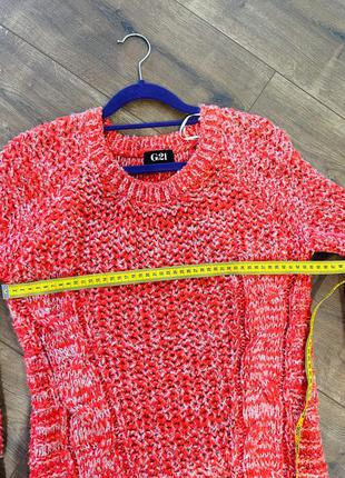 Яркий удлиненный свитер/туника 7