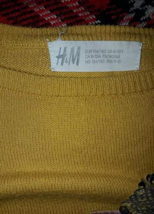 Гірчічна кофта светр з горобчиком паєтками4 фото