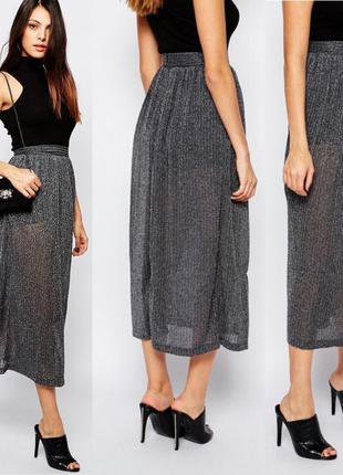 Люрекс юбка миди french connection