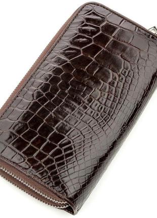 Клатч мужской crocodile leather 18526 из натуральной кожи крокодила коричневый, коричневый2 фото