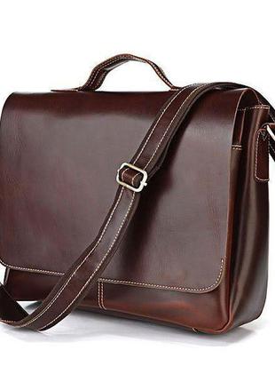 Чоловічий шкіряний портфель vintage 14099 коричневий