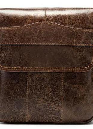 Вертикальная сумка мужская vintage 14863 коричневая, коричневый