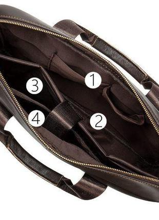 Деловая мужская сумка из зернистой кожи vintage 14886 черная, черный4 фото
