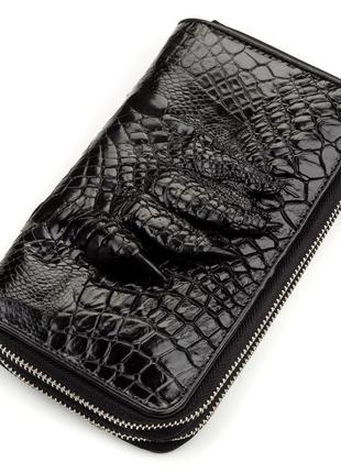 Кошелек-клатч crocodile leather 18174 из натуральной кожи крокодила черный, черный