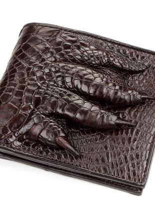 Портмоне crocodile leather 18196 з натуральної шкіри крокодила коричневе, коричневий