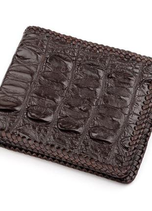 Портмоне crocodile leather 18238 з натуральної шкіри крокодила коричневе, коричневий