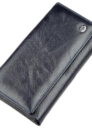 Гаманець-клатч з візитницею st leather 18880 сіро-синій, сіро-синій
