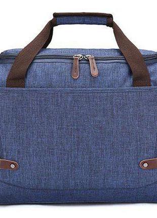 Дорожная сумка текстильная vintage 20075 синяя9 фото