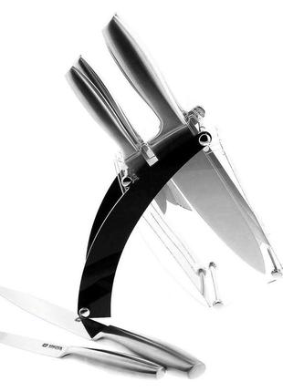 Набір кухонних ножів vinzer razor на підставці (89112)3 фото