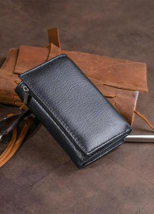 Горизонтальне портмоне зі шкіри унісекс на магніті st leather 19331 чорне8 фото