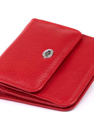 Маленький гаманець на кнопці жіночий st leather 19239 червоний2 фото