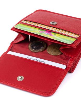 Маленький гаманець на кнопці жіночий st leather 19239 червоний6 фото