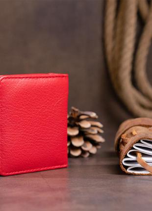 Маленький гаманець на кнопці жіночий st leather 19239 червоний7 фото