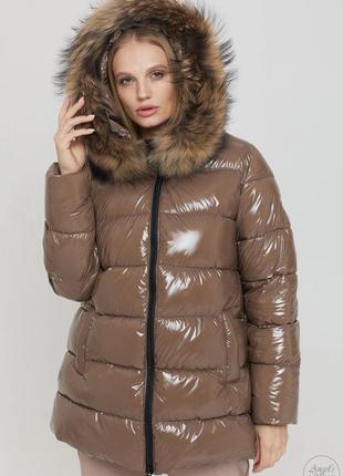 Довга зимова куртка великі розміри1 фото