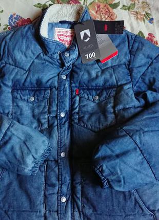 Брендова фірмова куртка натуральний пуховик levi's,оригінал,нова з бірками,розмір l.4 фото