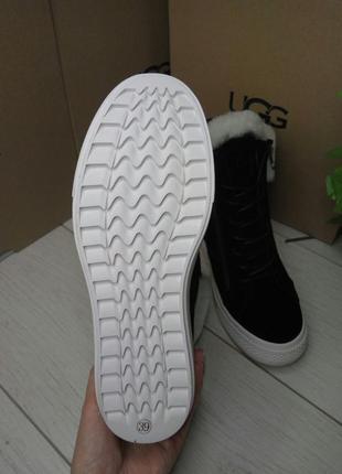 Ugg australia угги женские ботинки черные со скрытой подошвой (каблуком)6 фото