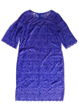 Платье синее кружевное3 фото