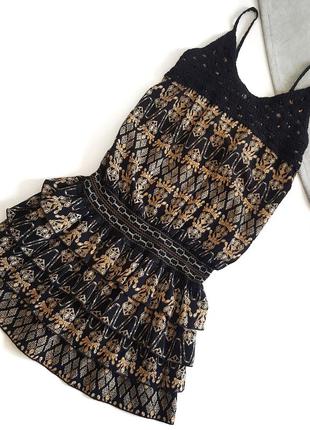 Плаття-сарафан літній в чорно-коричневих тонах