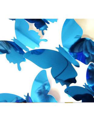 Сині метелики дзеркальні - 12шт.3 фото