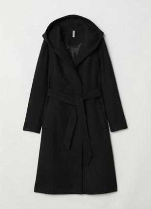 Пальто с капюшоном из смесовой шерсти h&m 💞4 фото