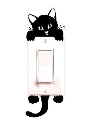 Виниловая наклейка на выключатель "кот"  - размер наклейки 15*6см, (распределяете на свое усмотрение)