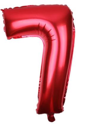 Кулька цифра 7 фольгована 32 дюйма червоний