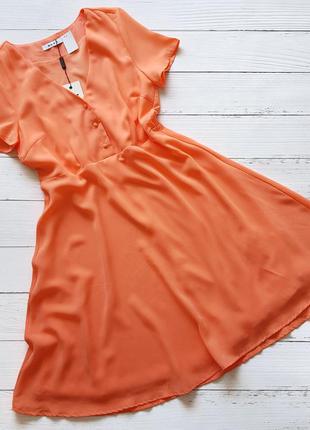 Оранжевое легкое женское платье na-kd7 фото