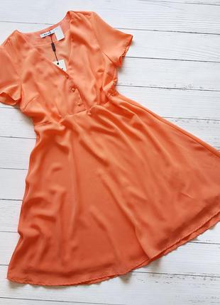 Оранжевое легкое женское платье na-kd6 фото