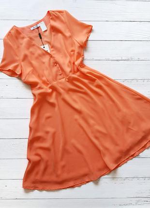 Оранжевое легкое женское платье na-kd4 фото