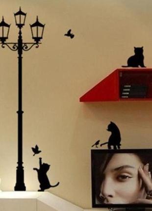 Наклейка на стену "коты" - размер стикера 60*33см, а там распределяете на свое усмотрение3 фото