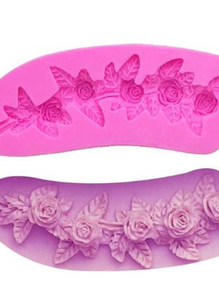 Молд силиконовый розы 110 на 39 мм розовый