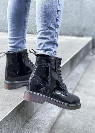 Dr. martens 🍏 зимові жіночі черевики мартінси на хутрі