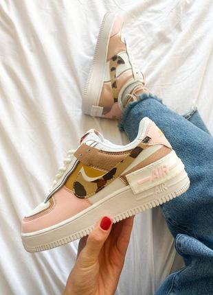 Кросівки nike air force 1 shadow "white/pink" camo 🔥