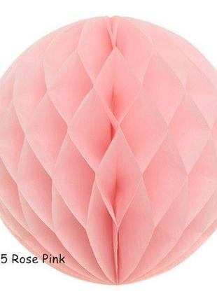 Куля з паперу соти 25 см рожевий