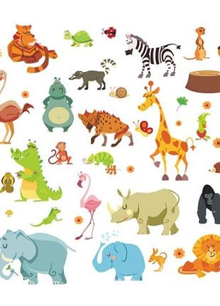 Детские наклейки "животные" - размер наклейки 30*60см (расклеивать можно по-желанию)