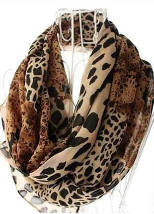Женский леопардовый шарф - размер шарфа 150*45см, шифон