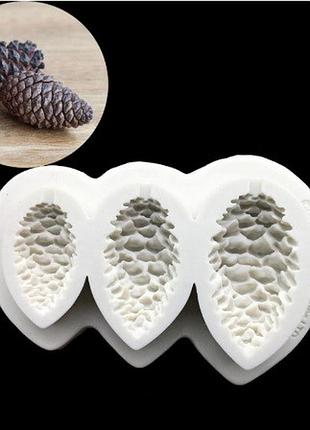 Молд кондитерський "три шишки" - розмір молдовського 10*7см, силікон