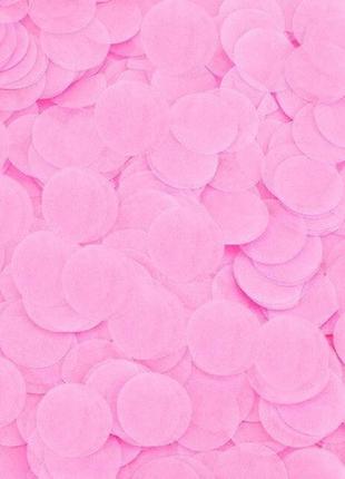 Конфетти розовые кружочки - 10г, размер одного кружка около 2,5см, бумага1 фото
