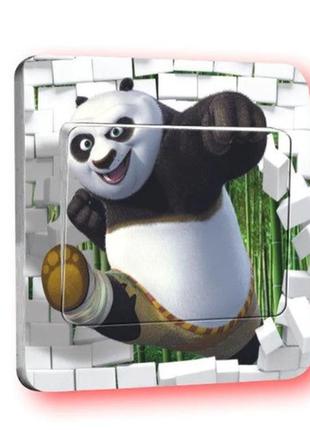 Наклейка на розетку "панда"1 фото