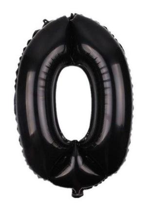 Шарик цифра 0 фольгированная 32 дюйма черный